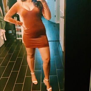 Long Sleeve Velvet Dress